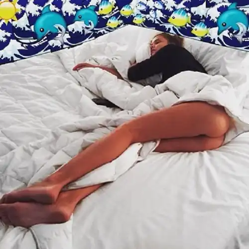 Bare Butt and Incredible Legs in Bed from her Instagram