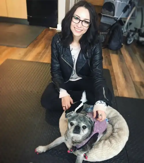 With a dog
