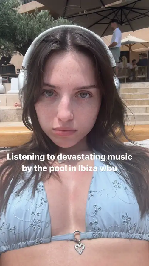 Madeline in a blue bikini