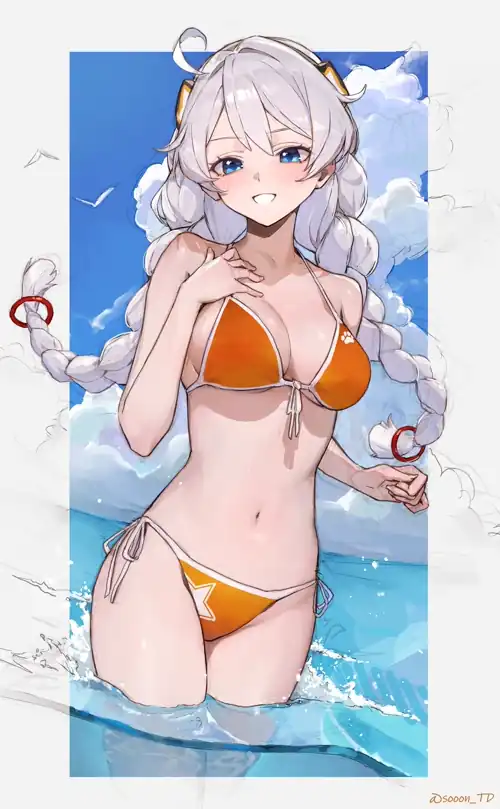 Kiana in a swimsuit