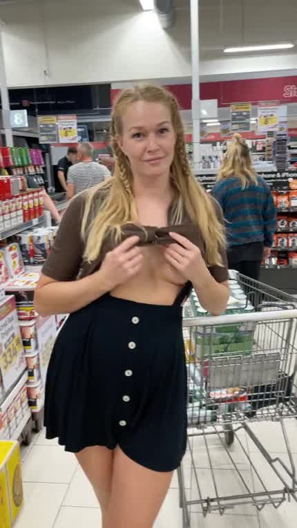 shopping is so boring.. So I took my tits out! im pretty sure someone saw it!