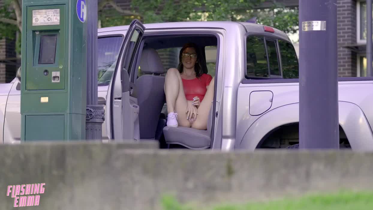 Caught naked and touching myself in the back seat