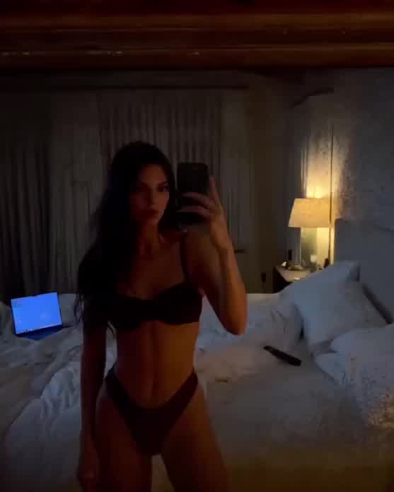 Kendall in black lingerie - IG February 2023