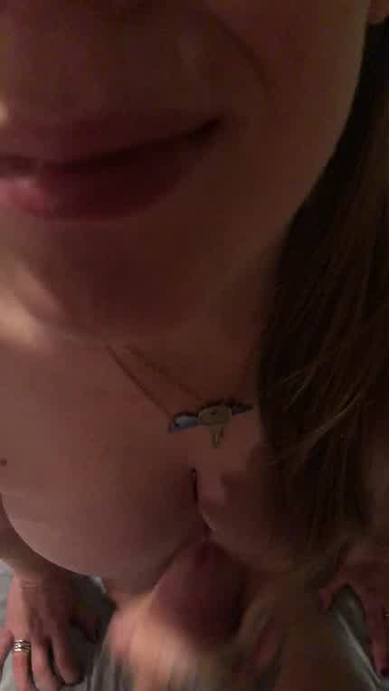 My girlfriend’s bull cumming on her tits and key to my chastity cage 💦🔑