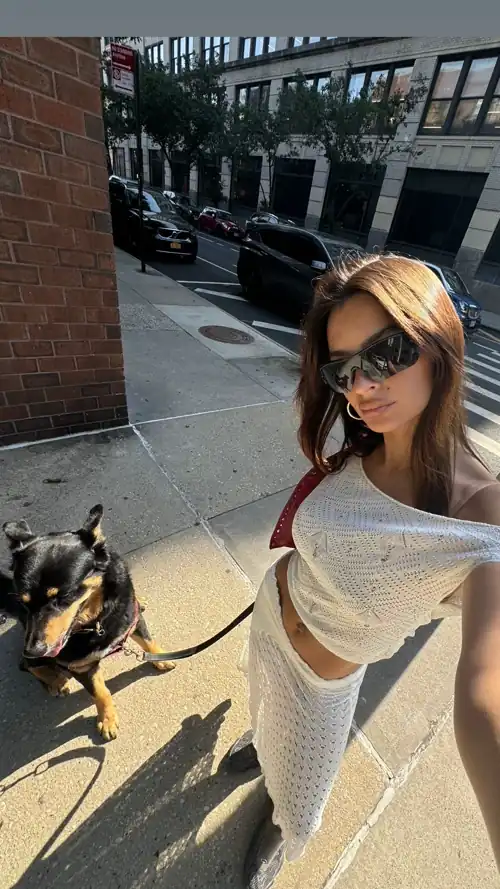 Walking her dog IG 6/13/2024