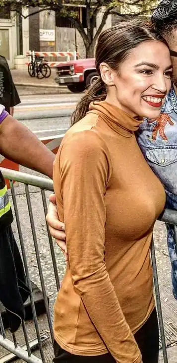 Alexandria Ocasio-Cortez with a form-fitting side view!