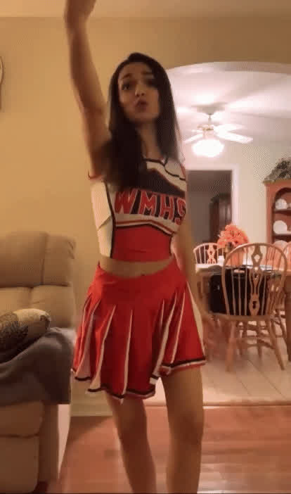 Rachel Zegler looks perfect in a cheerleader outfit. Swaying her hips and showing off that perfect tight body! It won't be long before she's on her hands and knees - getting all her tight holes filled with big cocks and warm thick creamy cum!