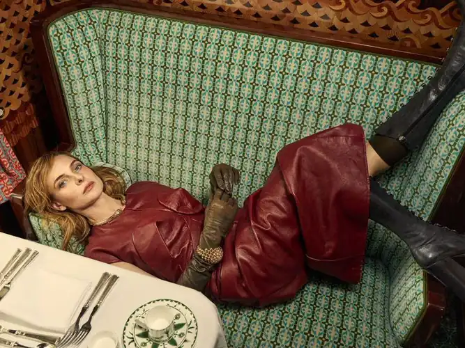 Rebecca wearing leather for town and country