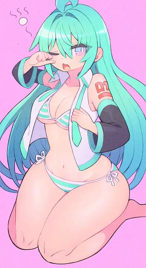 Miku just woke up