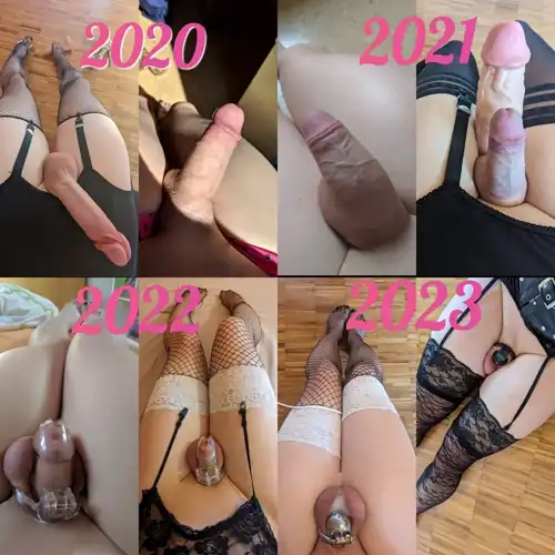 My Evolution 2020-2023🗓️ Of Dick Size🍆 In Chastity💕🔒.
