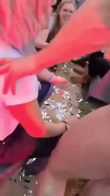 British bride to be sucks male stripper and makes him cum in her face in front of her friends at a private party