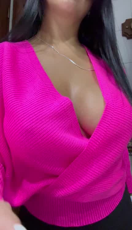 Braless is always the best choice for big tits.