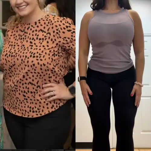 Facebook memories reminding me where I started: left is a year postpartum after my 4th baby, and right is now 3 years later 💪🏻💪🏻