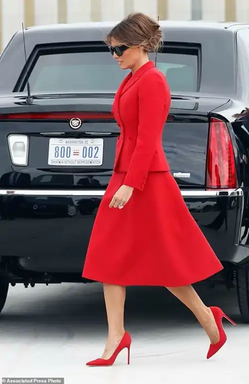 First Lady in red. Stunning!