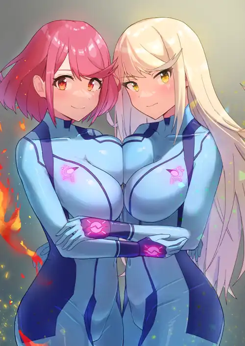 Pyra And Mythra Zero Suit Breast Press (Oruru63100814) [Xenoblade/ Metroid]