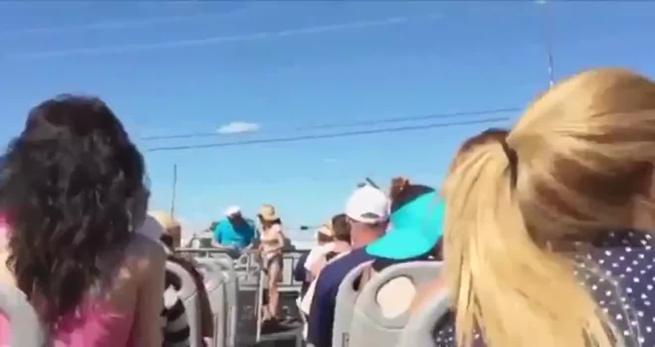 Open top bus tour, Crazy double decker bus