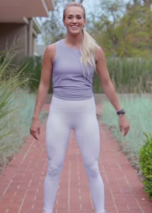 Carrie in her Calia workout apparel