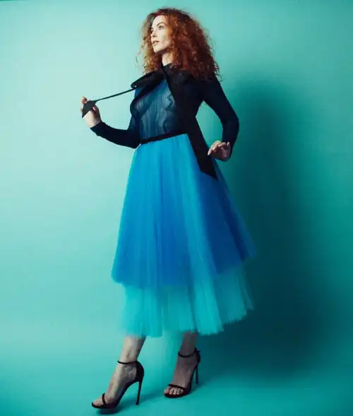 See-through blue outfit