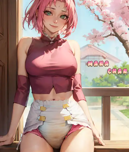 AI ART, Diapered Sakura Haruno
