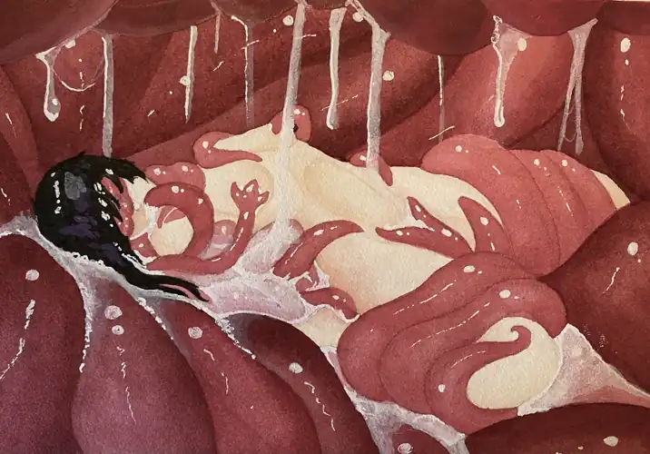 Made another watercolor tentai. 