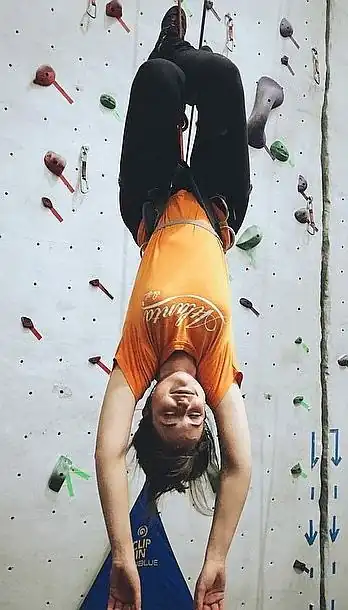 Milana hanging upside down