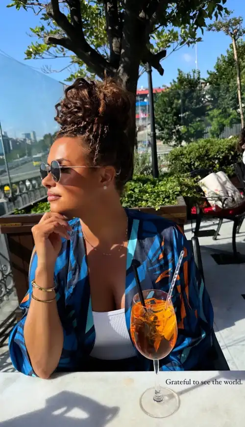 Enjoying a drink and the view | IG story 6/27/24