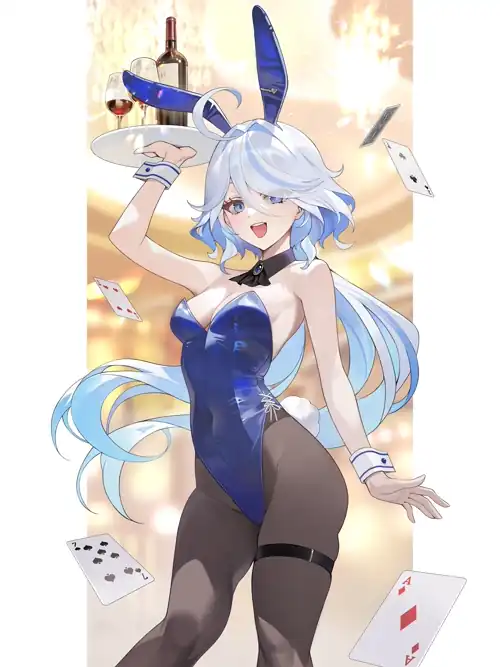 Bunny Furina serving drinks
