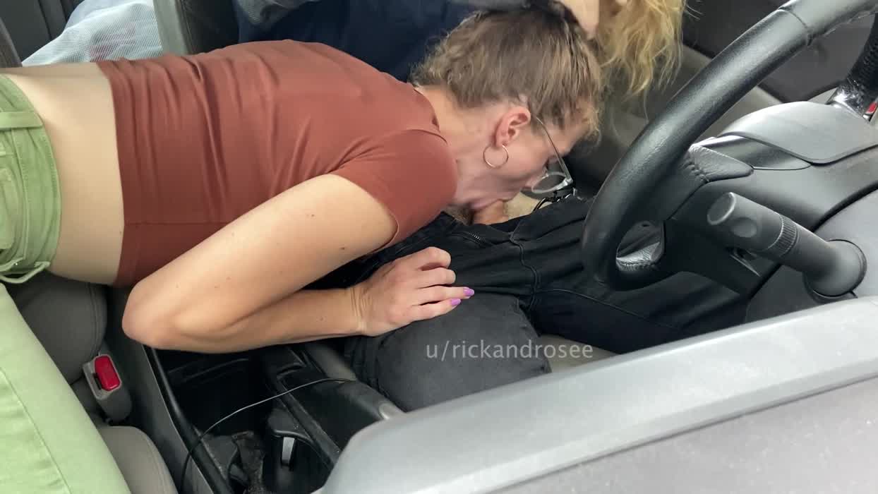 Couldn't resist sucking him off in the grocery store parking lot