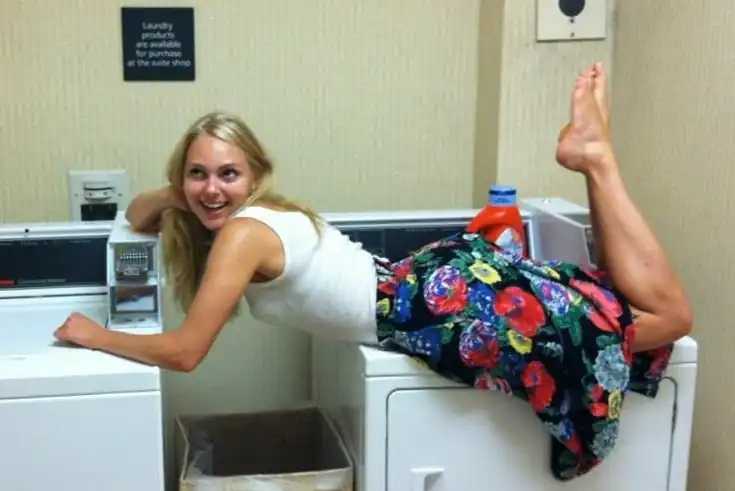 In laundry room