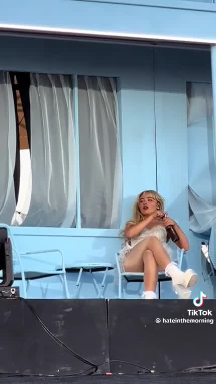 Sabrina doing a little wave to Barry at Coachella 12/4/24