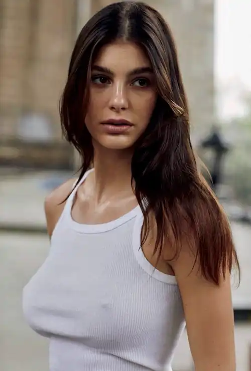 Camila Morrone: no bra needed