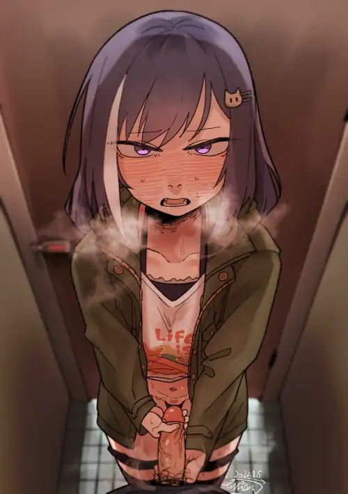 She doesn't care that you're both in public, she's begging for a creampie 