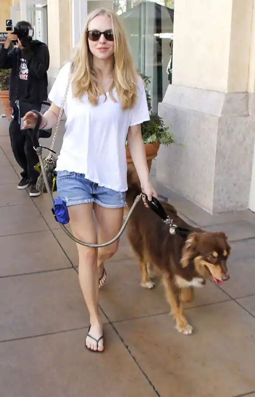Walking her dog