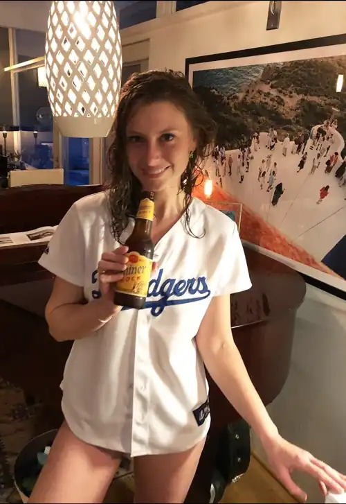 She knows how to quarantine. Shiner Bock and no pants.