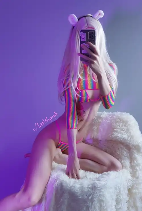 rainbow and small mouse-girl