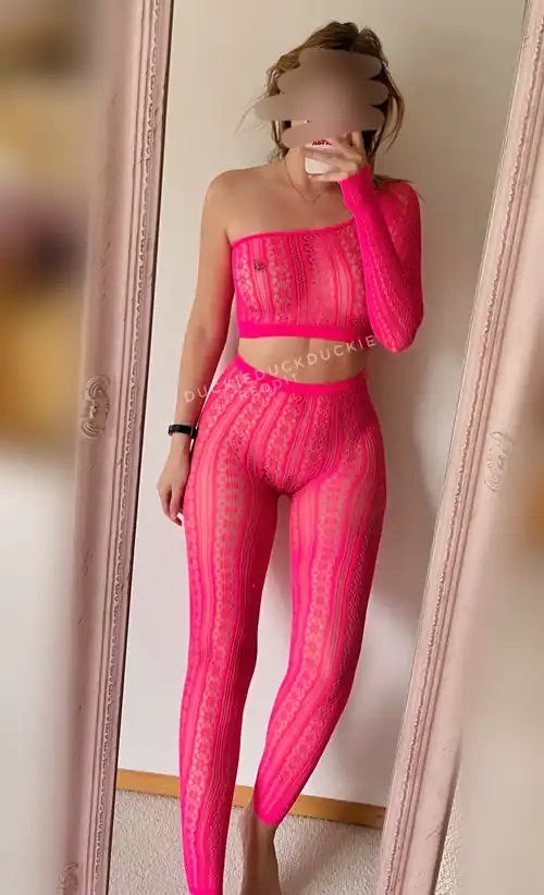 This pink bodystocking is just IT, don’t you think? Such a fun piece!