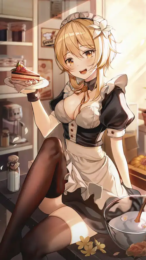 "Maid Café" Lumine🌸💕[Genshin Impact] (2250x4000)