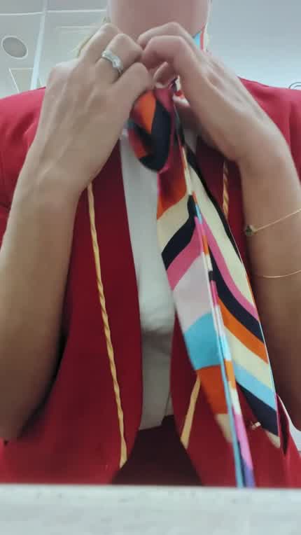 No bra under uniform as usual