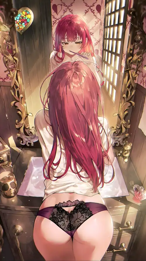 "Brushing Teeth" Marine [Hololive] (2250x4000)