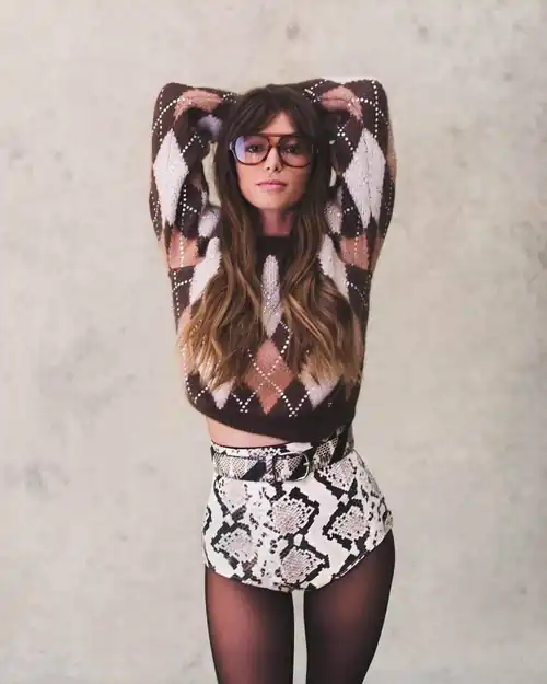 Showing off her thighs