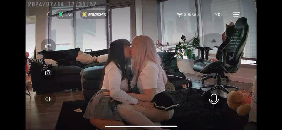 girls on spy cam caught making out 
