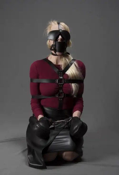 All dress up and all tied up.