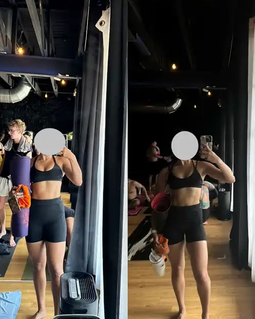 this is your sign to take progress pics in the same outfit! a year’s progress.